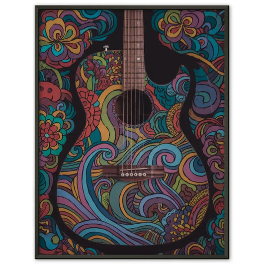 Bunte Gitarre Poster mit künstlerischen Mustern 1