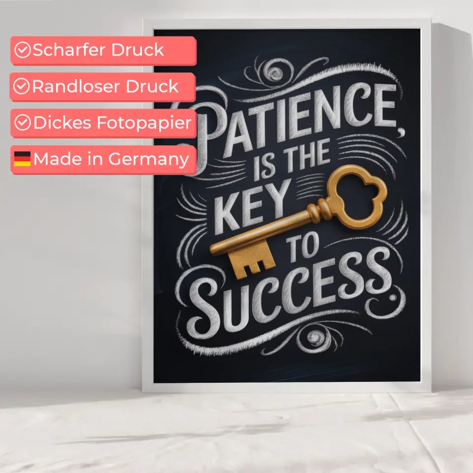 Motivationsposter Geduld zum Erfolg inspirierend 6