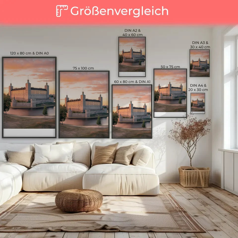 Schweden-inspirierte abstrakte Boho-Tonvase als Poster für ein skandinavisches Wohnambiente.