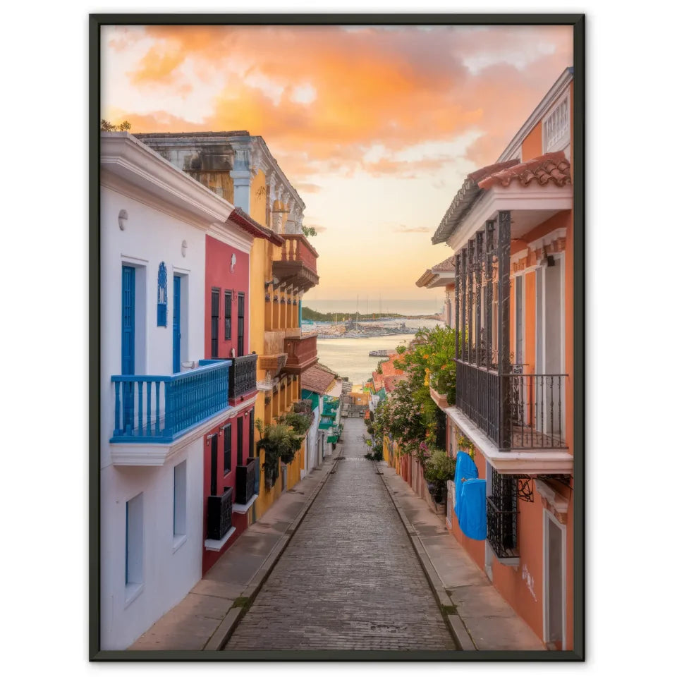 Poster Panama Altstadt Cartagena Goldene Stunde Kunstwerk 1