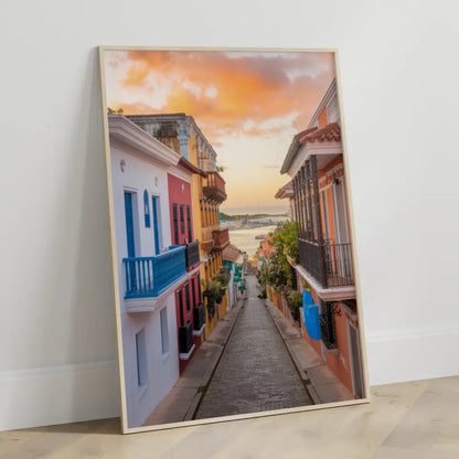 Poster Panama Altstadt Cartagena Goldene Stunde Kunstwerk 3