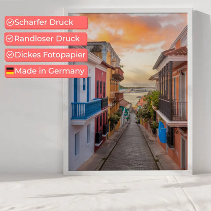 Poster Panama Altstadt Cartagena Goldene Stunde Kunstwerk 6