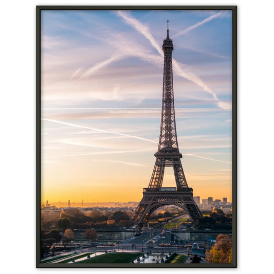 Poster Eiffelturm Panorama zur Goldenen Stunde Frankreich 1