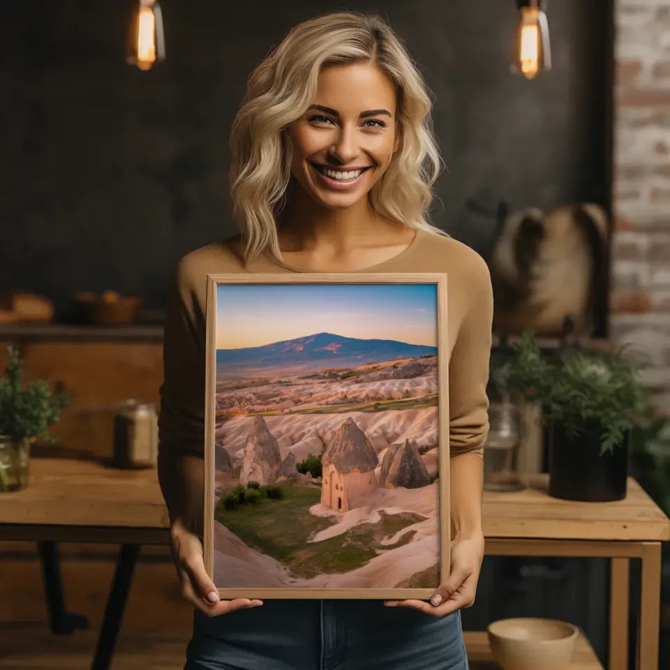 Poster Kappadokien Panorama Bild zur Goldenen Stunde 2