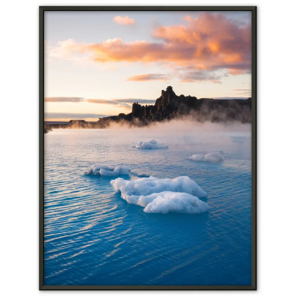 Poster von der Blauen Lagune im Panorama zur Goldenen Stunde 1