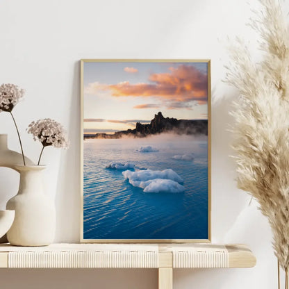 Poster von der Blauen Lagune im Panorama zur Goldenen Stunde 4