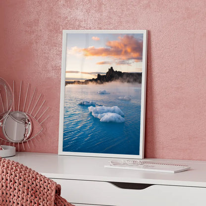 Poster von der Blauen Lagune im Panorama zur Goldenen Stunde 5