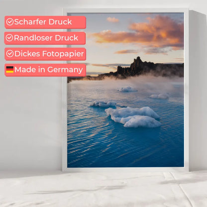 Poster von der Blauen Lagune im Panorama zur Goldenen Stunde 6