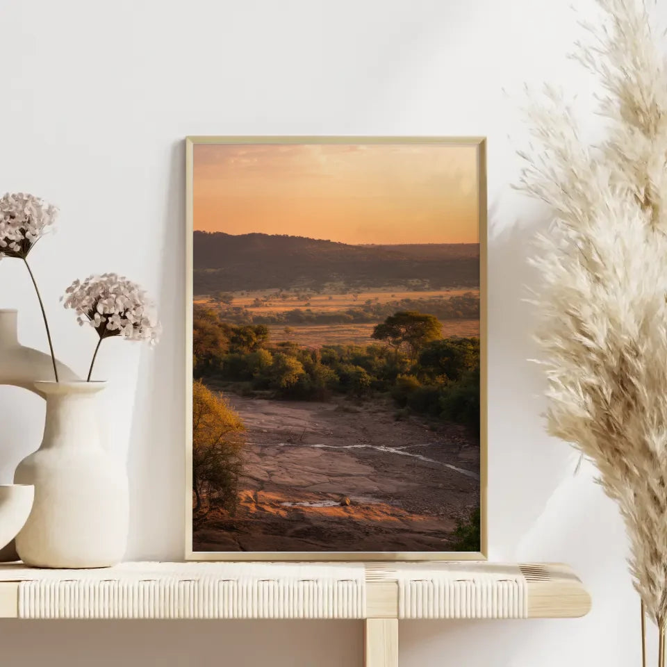 Poster Krüger-Nationalpark Südafrika zur goldenen Stunde 4