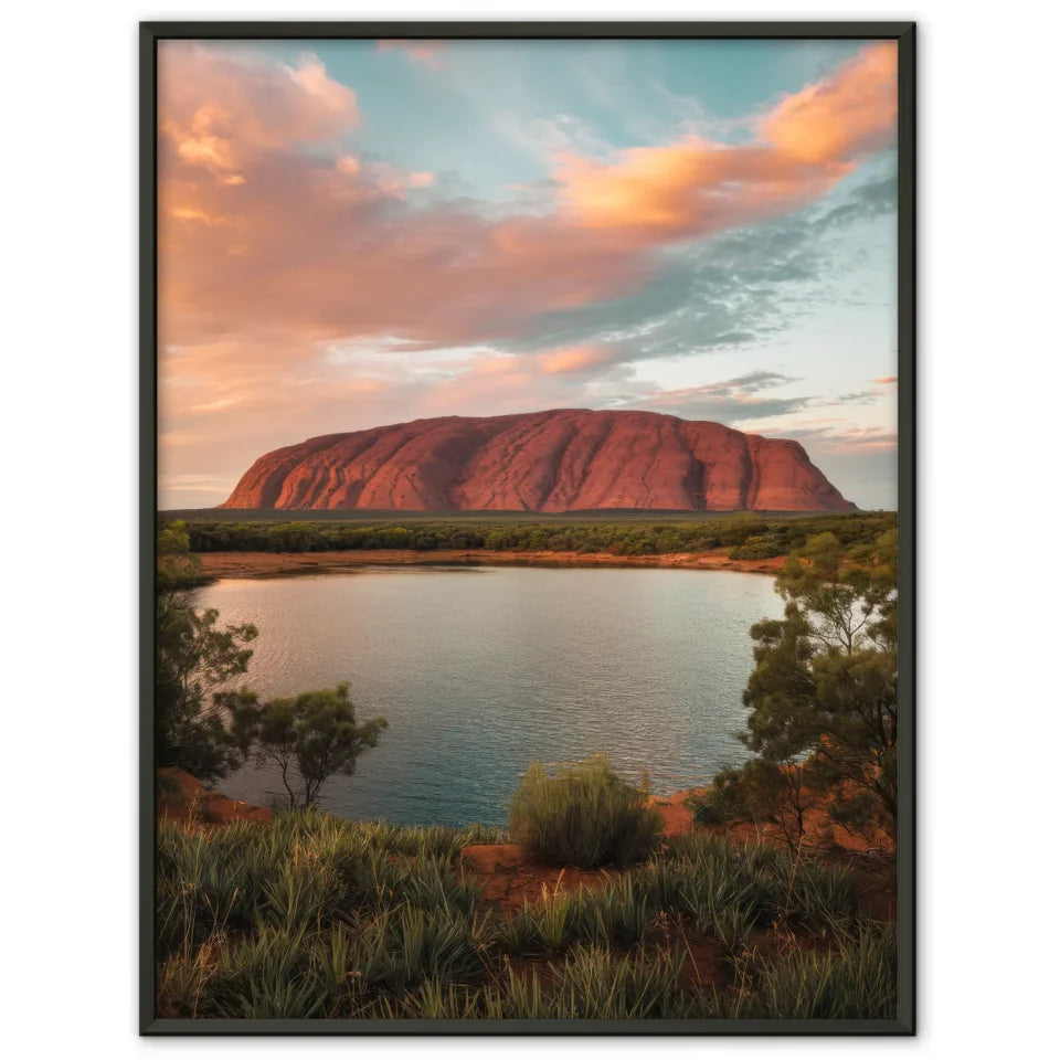 Poster Ayers Rock Australien bei Sonnenuntergang Panorama 1