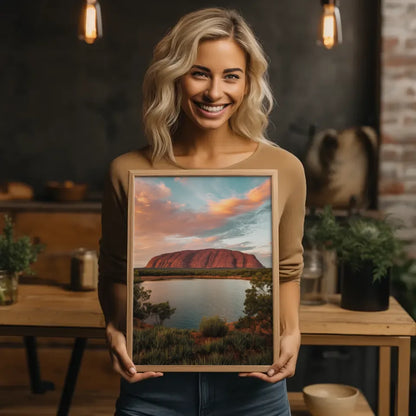 Poster Ayers Rock Australien bei Sonnenuntergang Panorama 2