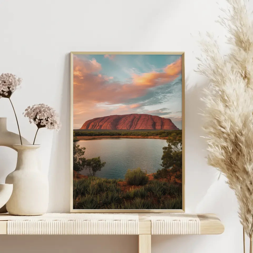 Poster Ayers Rock Australien bei Sonnenuntergang Panorama 4