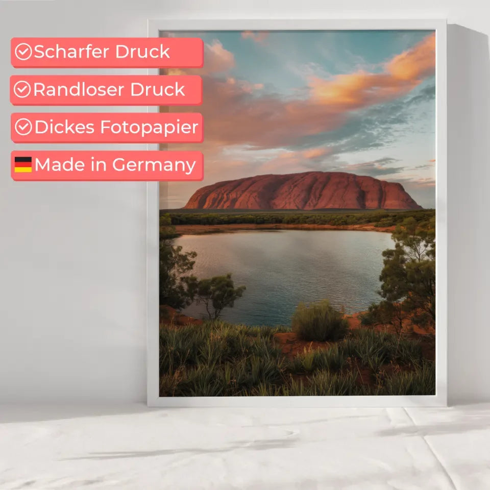 Poster Ayers Rock Australien bei Sonnenuntergang Panorama 6