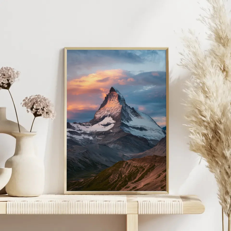 Poster Matterhorn Schweiz in der Goldenen Stunde beeindruckend 4