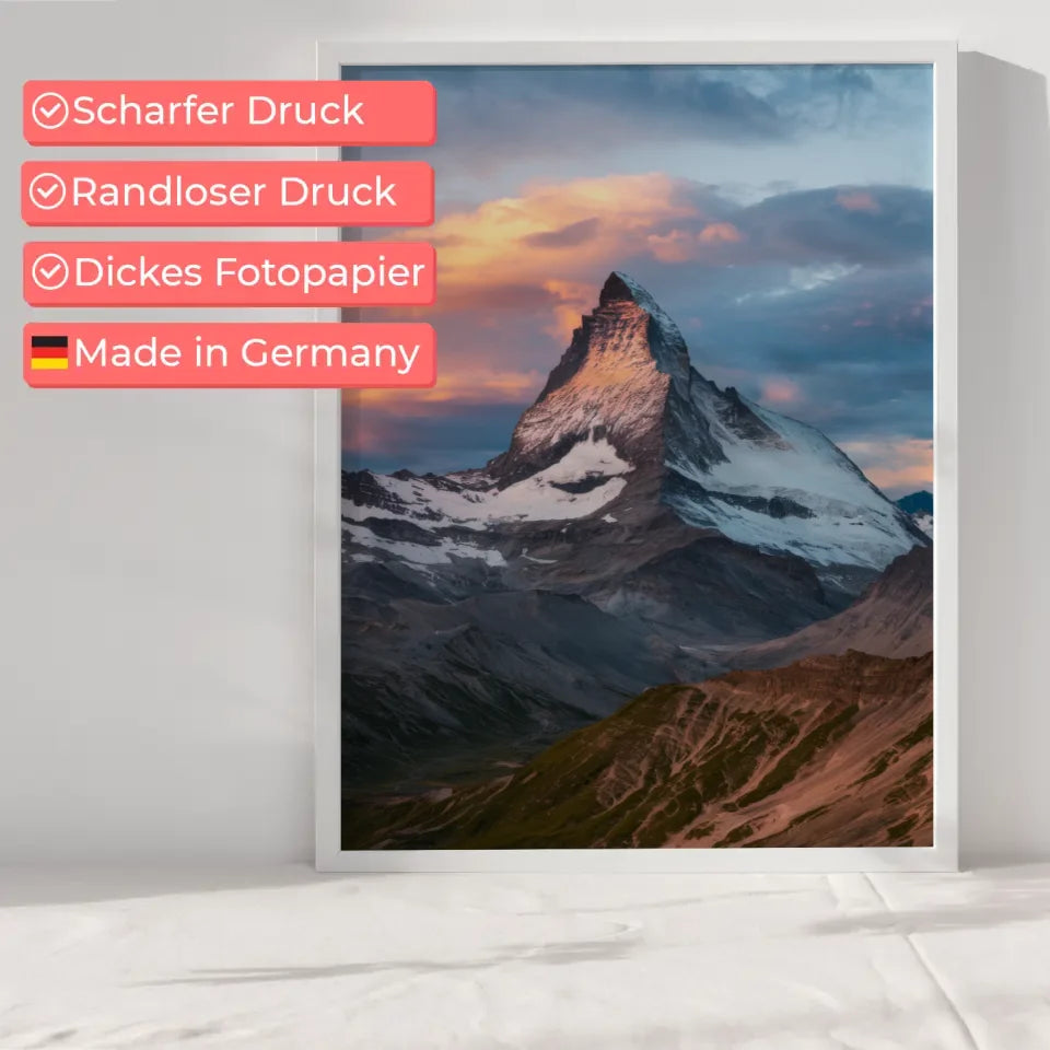 Poster Matterhorn Schweiz in der Goldenen Stunde beeindruckend 6