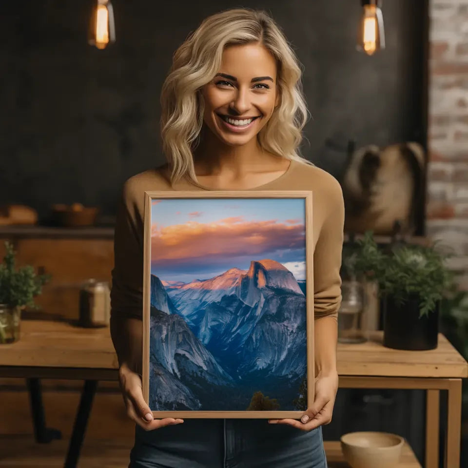 Poster Yosemite Nationalpark Panorama Bild zur Golden Hour 2