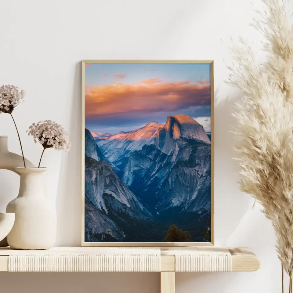 Poster Yosemite Nationalpark Panorama Bild zur Golden Hour 4