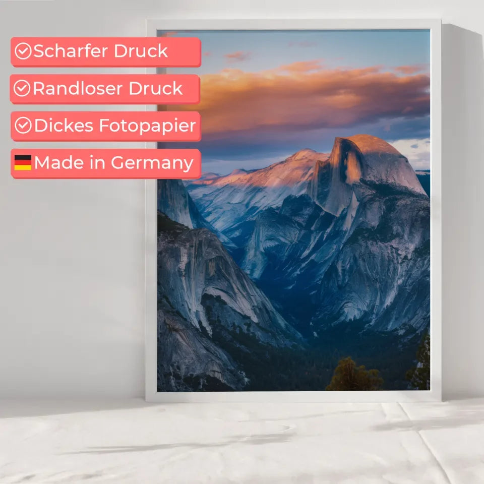 Poster Yosemite Nationalpark Panorama Bild zur Golden Hour 6