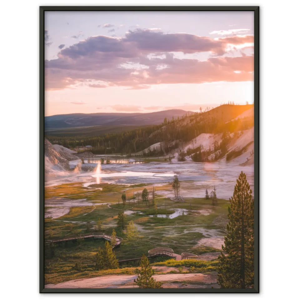 Poster Yellowstone-Nationalpark Panorama zur Golden Hour 1