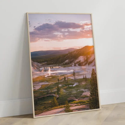 Poster Yellowstone-Nationalpark Panorama zur Golden Hour 3