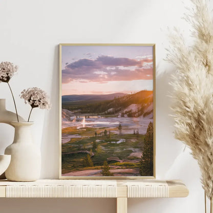 Poster Yellowstone-Nationalpark Panorama zur Golden Hour 4