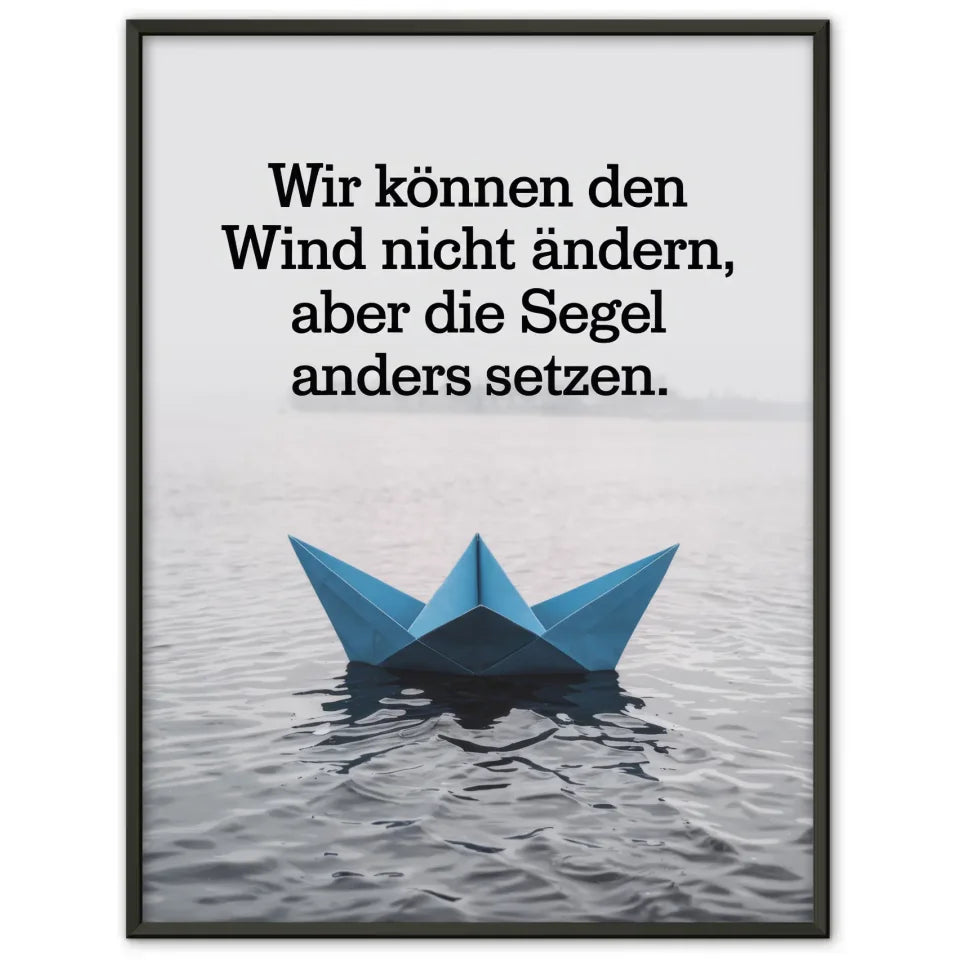 Origami Boot Poster mit inspirierendem Zitat 1