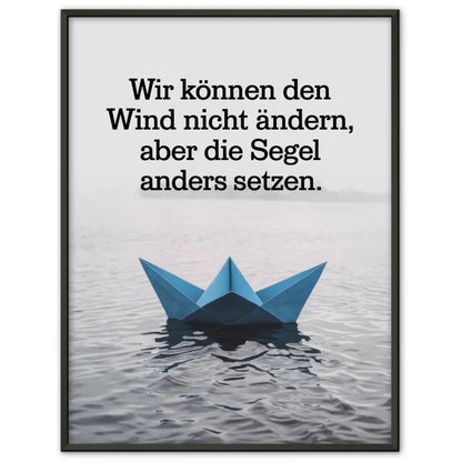 Origami Boot Poster mit inspirierendem Zitat 1