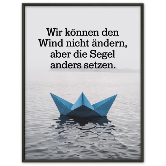 Origami Boot Poster mit inspirierendem Zitat 1