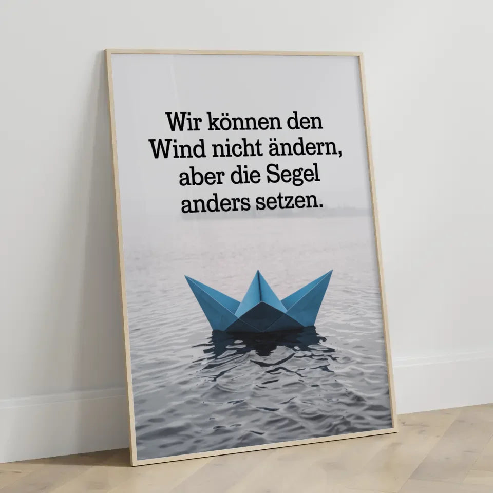 Origami Boot Poster mit inspirierendem Zitat 3