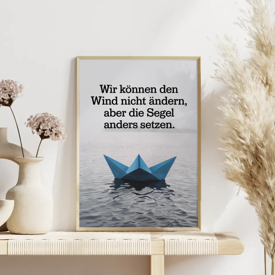 Origami Boot Poster mit inspirierendem Zitat 4