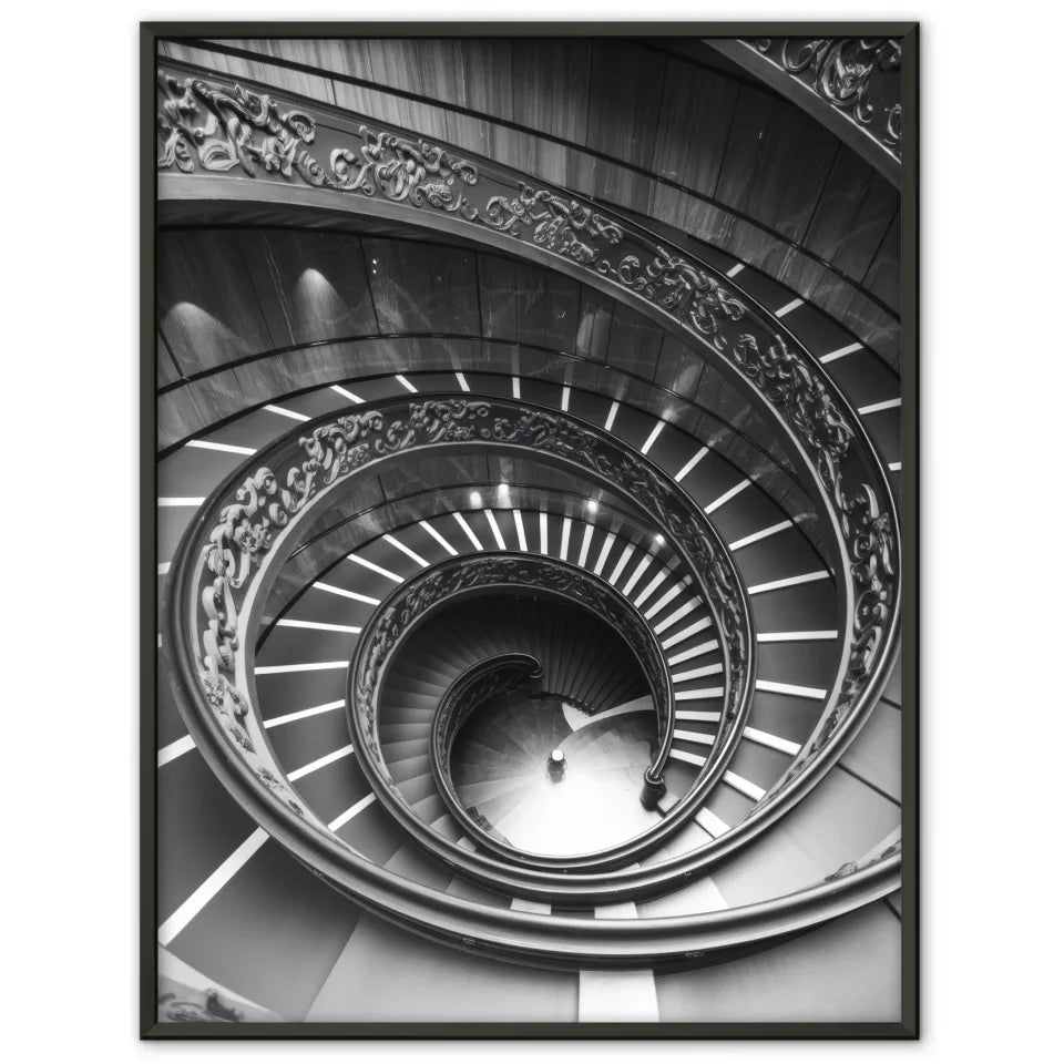 Eleganter Poster mit Wendeltreppe und Blumenmuster 1