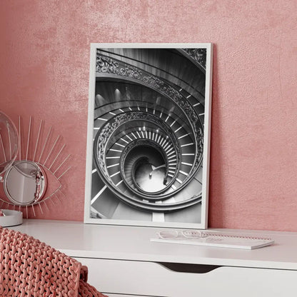 Eleganter Poster mit Wendeltreppe und Blumenmuster 5