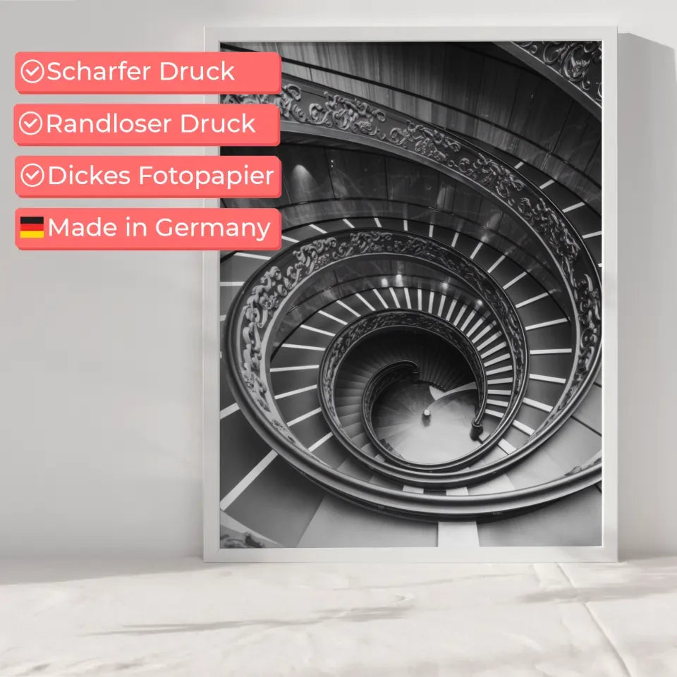 Eleganter Poster mit Wendeltreppe und Blumenmuster 6