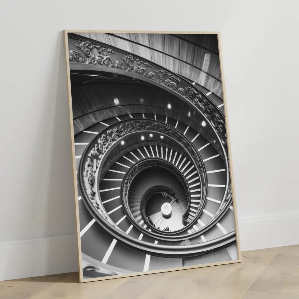 Elegante Wendeltreppe Poster mit kunstvollen Geländern gestalten 3