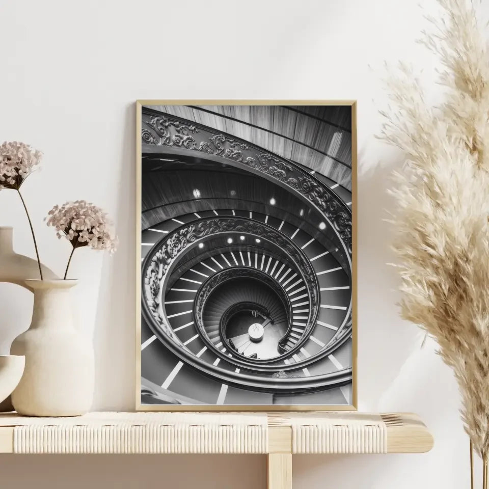 Elegante Wendeltreppe Poster mit kunstvollen Geländern gestalten 4