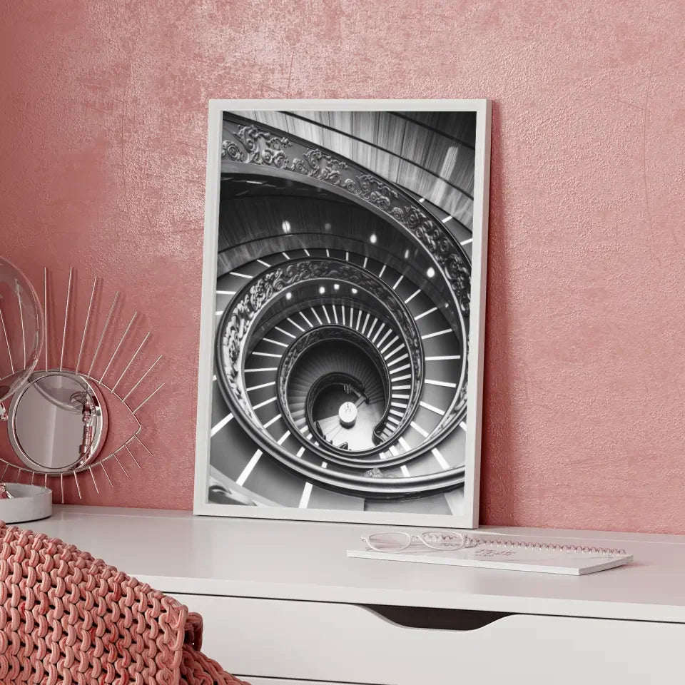 Elegante Wendeltreppe Poster mit kunstvollen Geländern gestalten 5