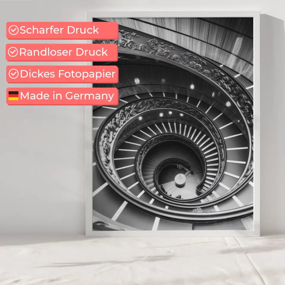 Elegante Wendeltreppe Poster mit kunstvollen Geländern gestalten 6