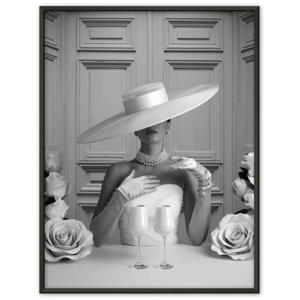 Elegante Frau mit Hut Poster stilvolle Kunstwerke 1