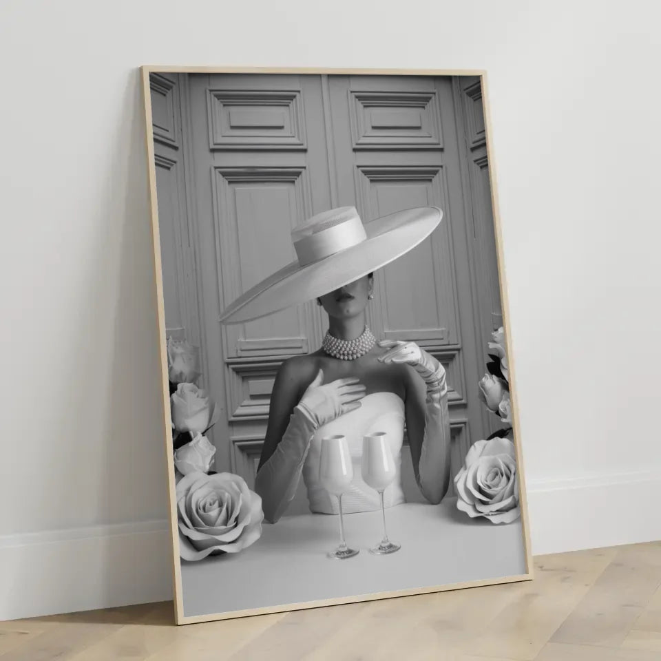 Elegante Frau mit Hut Poster stilvolle Kunstwerke 3