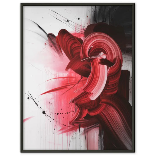 Abstractes Poster mit roten und rosa Akzenten 1