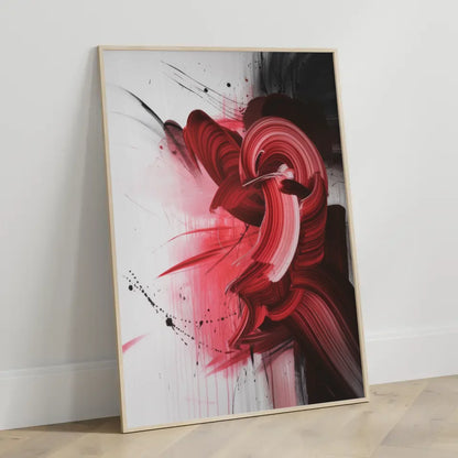 Abstractes Poster mit roten und rosa Akzenten 3