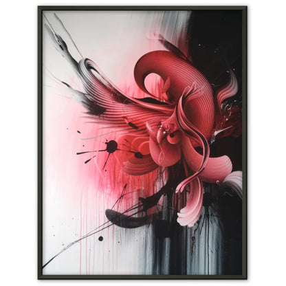 Abstractes Poster mit roten rosa Akzenten 1