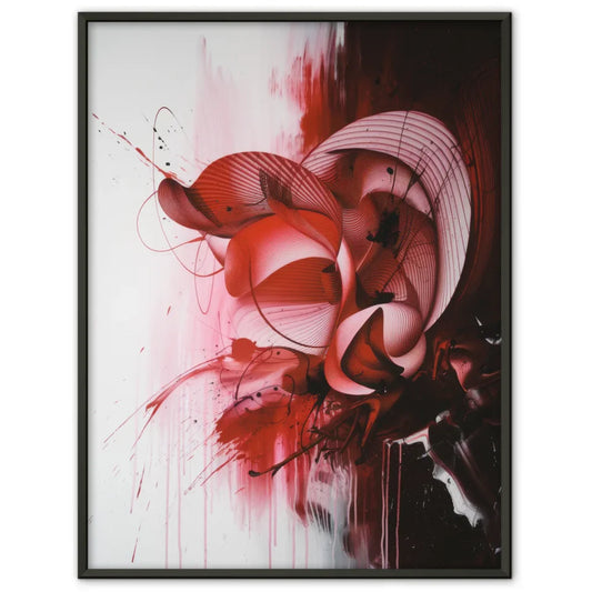 Monochromes abstraktes Poster in rot und rosa 1