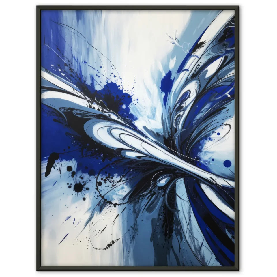 Monochromatisches Poster in Königsblau und Weiß für kreativen Raum 1