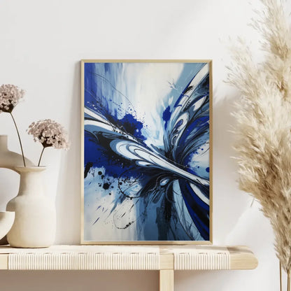 Monochromatisches Poster in Königsblau und Weiß für kreativen Raum 4