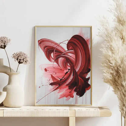 Abstraktes Poster in Rot Rosa für lebendige Wandgestaltung 4