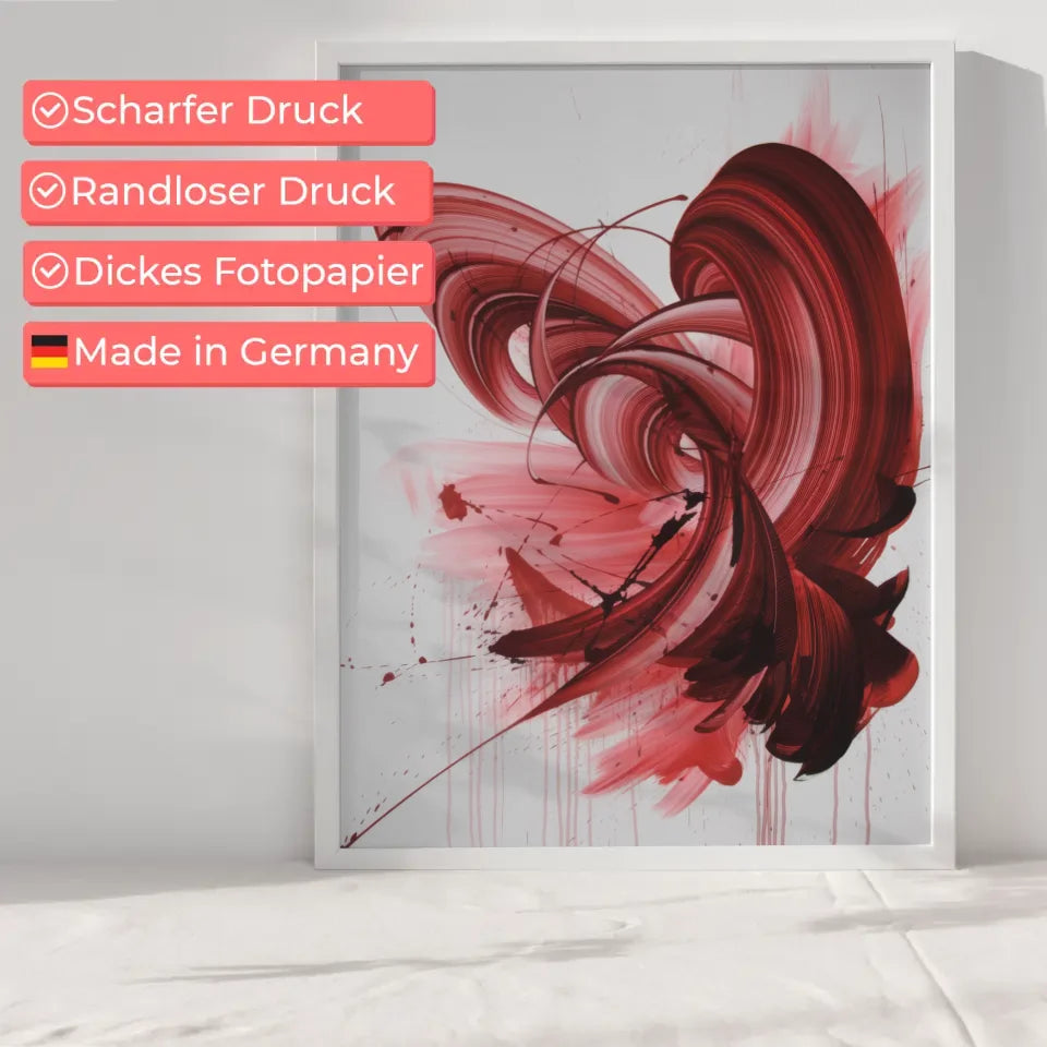 Abstraktes Poster in Rot Rosa für lebendige Wandgestaltung 6