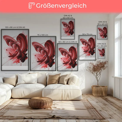 Abstraktes Poster in Rot Rosa für lebendige Wandgestaltung 7