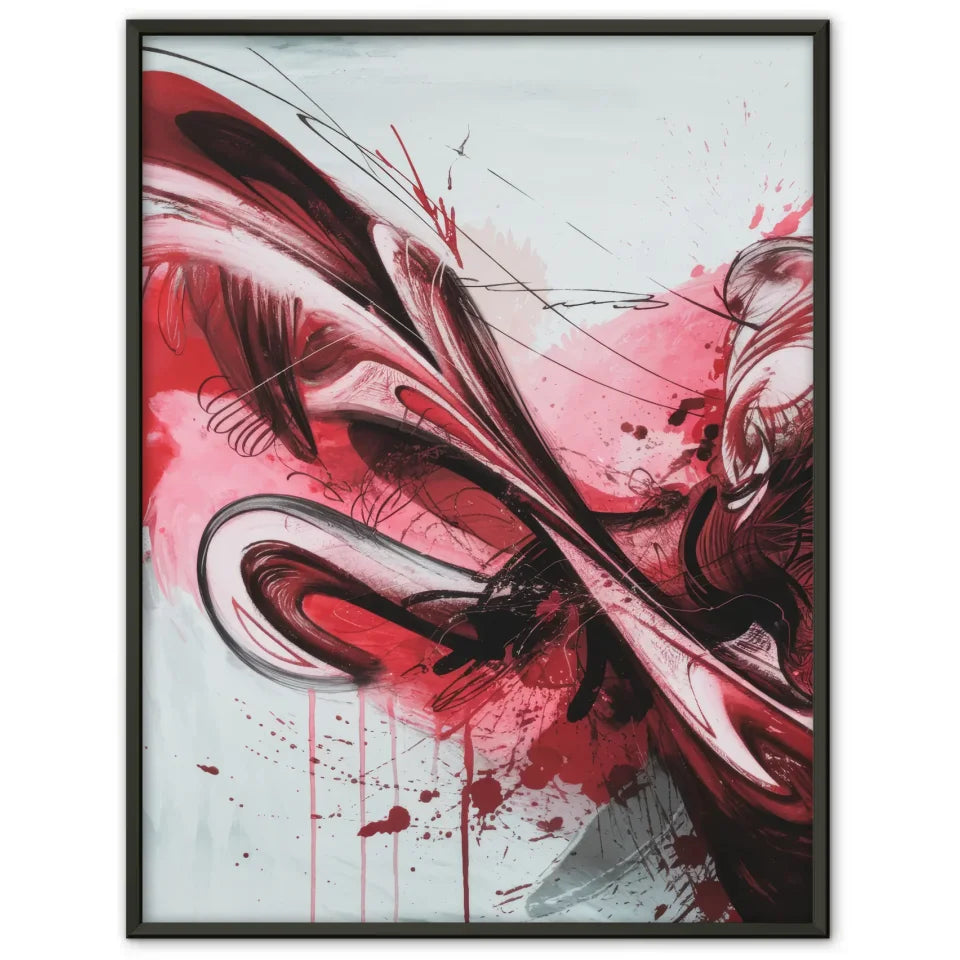 Monochromatisches abstraktes Poster in bunt 1