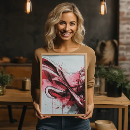 Monochromatisches abstraktes Poster in bunt 2